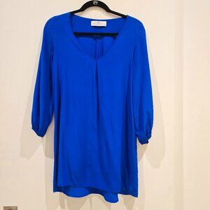 Amanda Uprichard Petite Blue Shift Dress- Silk